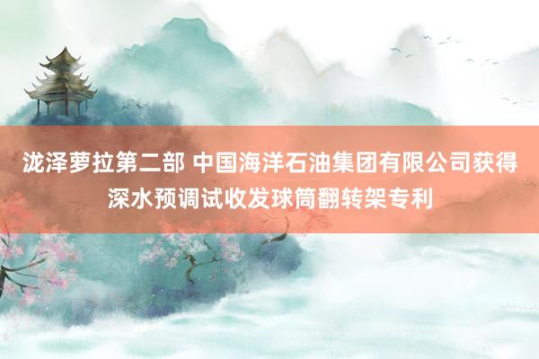 泷泽萝拉第二部 中国海洋石油集团有限公司获得深水预调试收发球筒翻转架专利