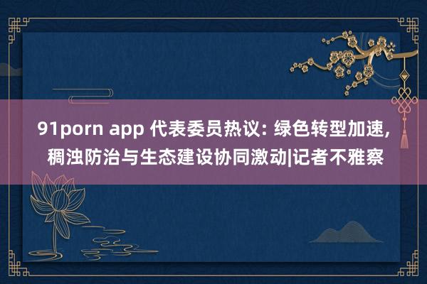 91porn app 代表委员热议: 绿色转型加速, 稠浊防治与生态建设协同激动|记者不雅察