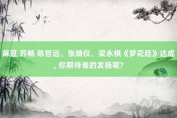 麻豆 苏畅 陈哲远、张婧仪、梁永棋《梦花廷》达成, 你期待谁的发扬呢?