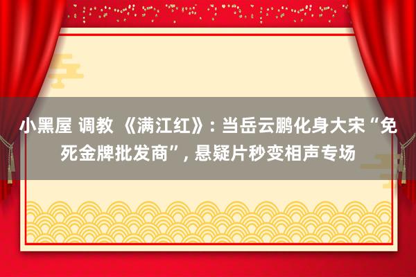 小黑屋 调教 《满江红》: 当岳云鹏化身大宋“免死金牌批发商”, 悬疑片秒变相声专场