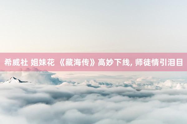 希威社 姐妹花 《藏海传》高妙下线, 师徒情引泪目