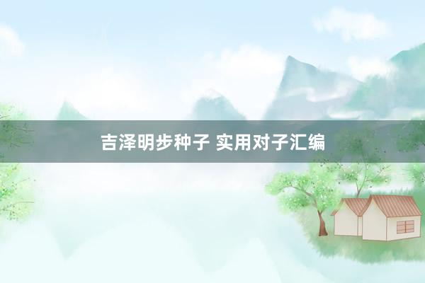 吉泽明步种子 实用对子汇编