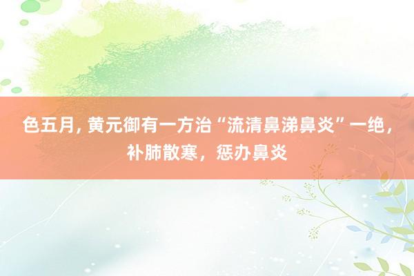 色五月, 黄元御有一方治“流清鼻涕鼻炎”一绝，补肺散寒，惩办鼻炎