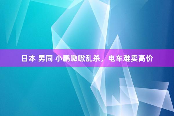 日本 男同 小鹏嗷嗷乱杀，电车难卖高价